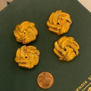 Faux Gold tone metal Knot Design buttons set of 4